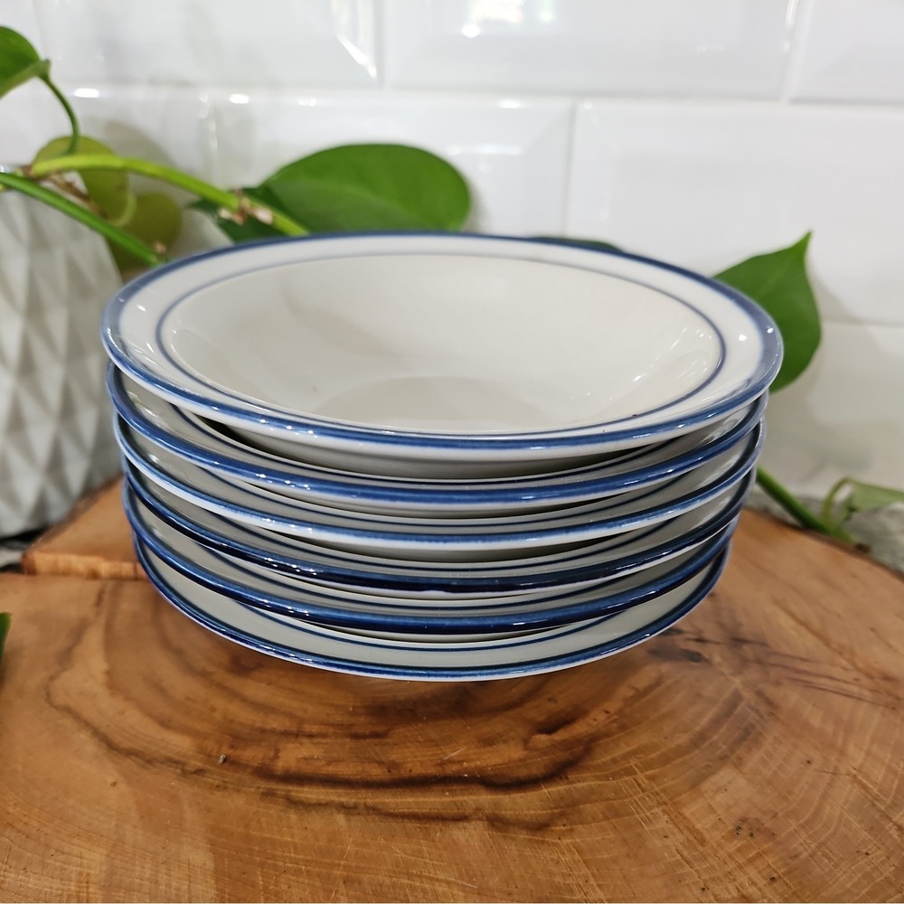 Set of 6 Japan Stoneware Elegance II Collection Mariner Blue  5 7/8"dessert Bowl